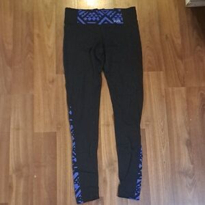 Victoria's Secret Black Leggings with Blue Accents